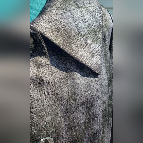 Modes Crystal Silver/Black Button Jacket/Blouse Size L - Picture 6 of 9